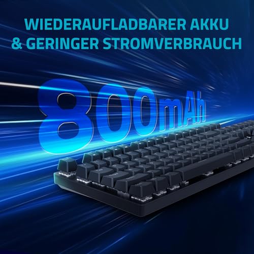 V500PRO 2.4 Tastiera meccanica senza fili, durata della batteria 120 ore, design ultra sottile, layout tedesco QWERTZ, nero - Tastiera gaming - Immagine 3