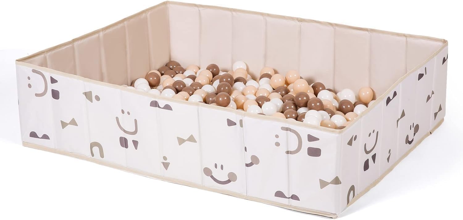 XICEN Collapsible Kids Game pool，Square Ball Pit for Toddlers, Large Soft Play Ballpits for Babies, Crawl Playpen Ball Pool Playhouse Foldable with Storage Bag toy