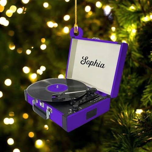 Royalbro Personalized Vinyl Records Ornament, Custom Vinyl Record Machine Ornament, Vinyl Album Christmas Ornament thumb #3