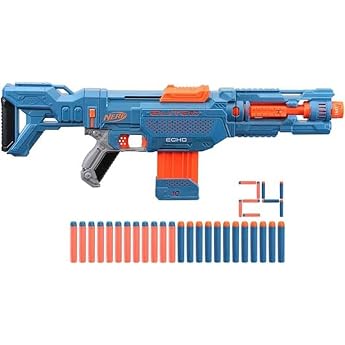 Nerf Elite 2.0 Echo CS-10 Blaster, 24 Nerf Darts, 10 Dart Clip Magazine, Removable Stock and Barrel Extension, 4 Tactical Rai