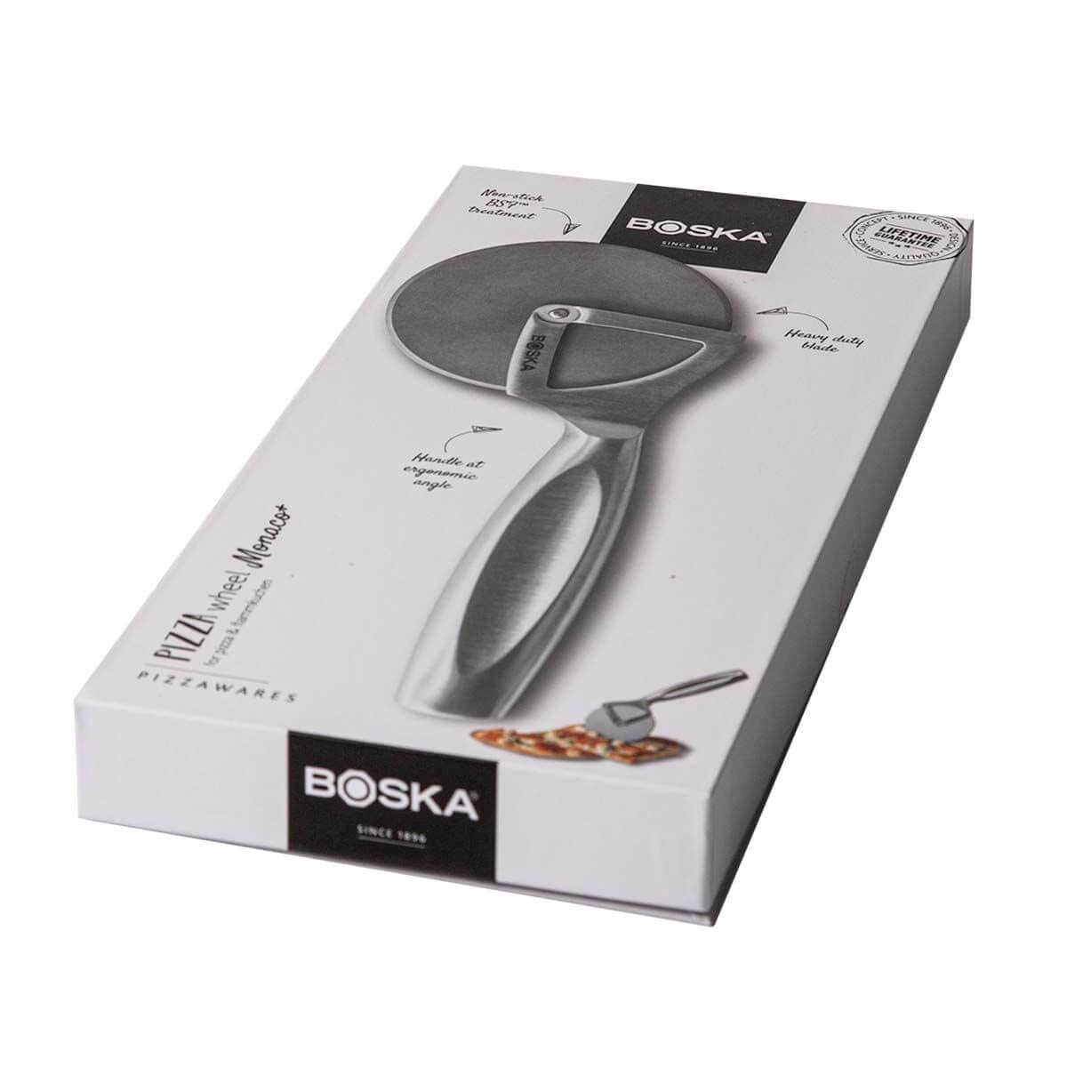 Boska Pizzaslicer Monaco+ / Pizzaroller/Stal nierdzewna/Ergonomiczny/Wytrzymały/Pudełko prezentowe / 20 cm