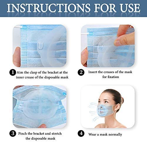 3D Bracket, Inner Support Bracket , Lipstick Protection Stand- Mouth and Nose Protection Lipstick Increase Breathing Space Help Breathe Smoothly (5pack)