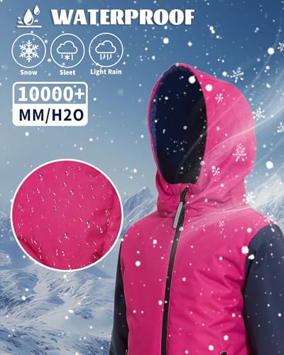 Image of Owntop Kids Snowsuit One Piece | Waterproof Ski Suit | Warmth & Comfort | Girls Boys Snow Jumpsuits for Skiing Snowboarding