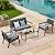 Ahomly 4-Piece Outdoor Wicker Patio Furniture Set with Deep Seating Cushions and Table for Balcony, Backyard, and Porch (Gray)