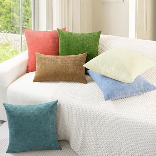 image for CaliTime Throw Pillow Covers Decorative 12 X 20 Inches Pack of 2 Cozy 