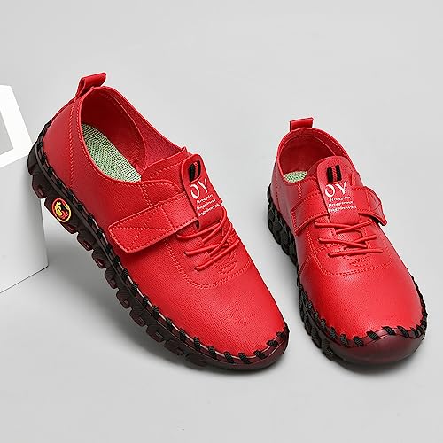 Image of Women's Tendon Soft Sole Casual Orthopedic Shoes Fashion HandSewing Leather Non-Slip Flat Loafers Low-top Outdoor Comfy Breathable Walk Mam Nurse Shoes