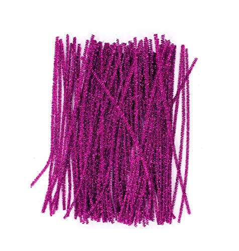 PRANSUNITA Sparkle Pipe Cleaners 25 Pcs, Chenille Stems for DIY Crafts Decorations Creative School Projects (6 mm x 12 Inch)
