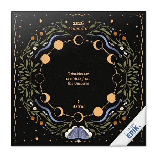 Grupo Erik Wall Calendar 2026 - Astral Astrology Calendar 2026 | Square 30 x 30 cm - 12 x 12 inches Wall Planner, Family Planner Month To View | Horoscope Gifts For Friends