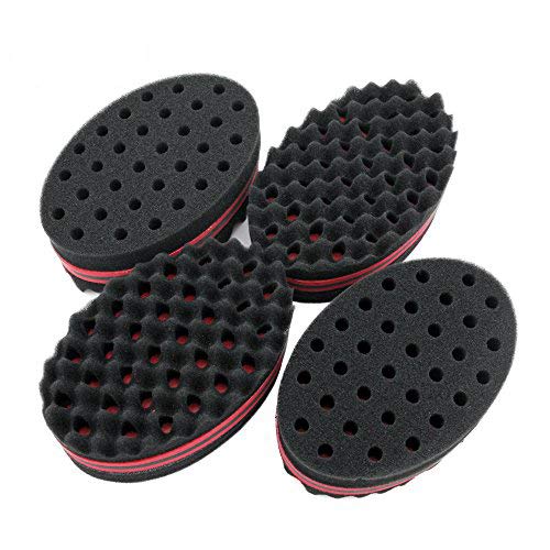 (Small Hole) - 4 Pcs Varied Small Hair Twist Sponge Brush For Dreads Locking Twist Afro Curl Coil Wave Hair Care Tool (Small Hole)
