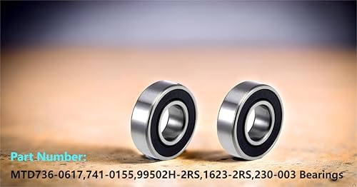 Miniatura 2 de 99502H-2RS 1623-2RS Rodamientos de husillo de cortacésped, para MTD 736-0617, 741-0155, 941-0155, Cushman 812899, Troy-Bilt 1185169,230-003 Mini