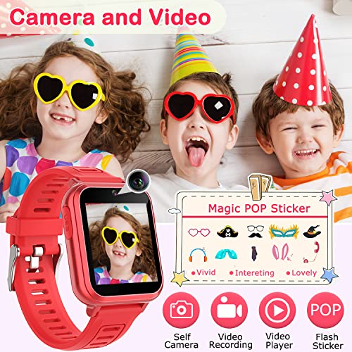 Image of Cosjoype Kids Smart Watch Gift for Girls Age 6-12, 24 Puzzle Games HD Touch Screen Kids Watches with Video Camera Music Player Pedometer Audiobook 12 /24 hr Toys for 7 8 9 10 11 12 Year Old Girls