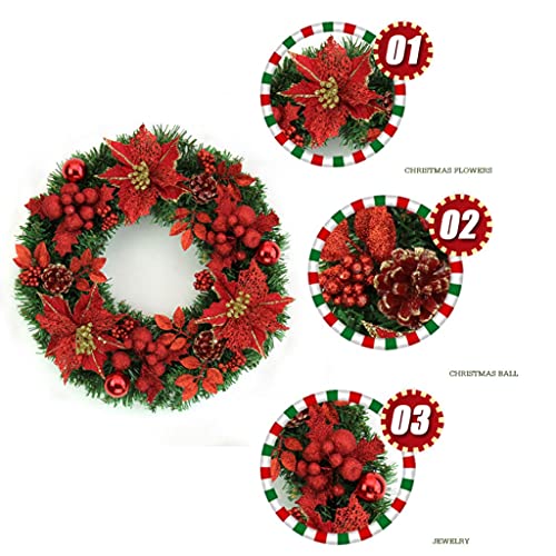 Couronne de Noël pour porte d'entrée durable sans perte d'aiguilles - 3