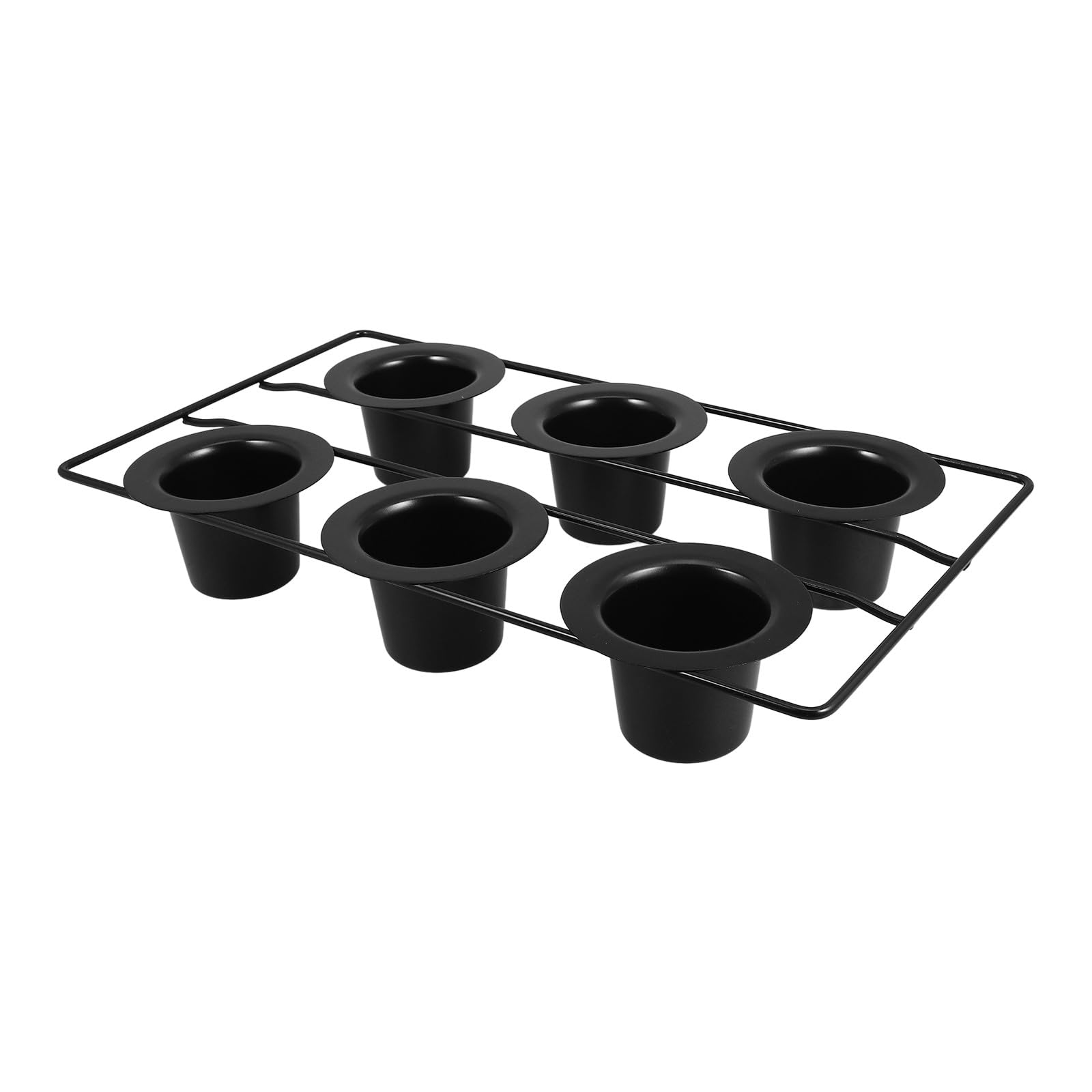 TOYANDONA Antihaftbeschichtete Tiefe Backform aus Dickem Kohlenstoffstahl 6-tassen Muffinform in Schwarz für Muffins und Cupcakes für Familienfeiern und Heimküchen