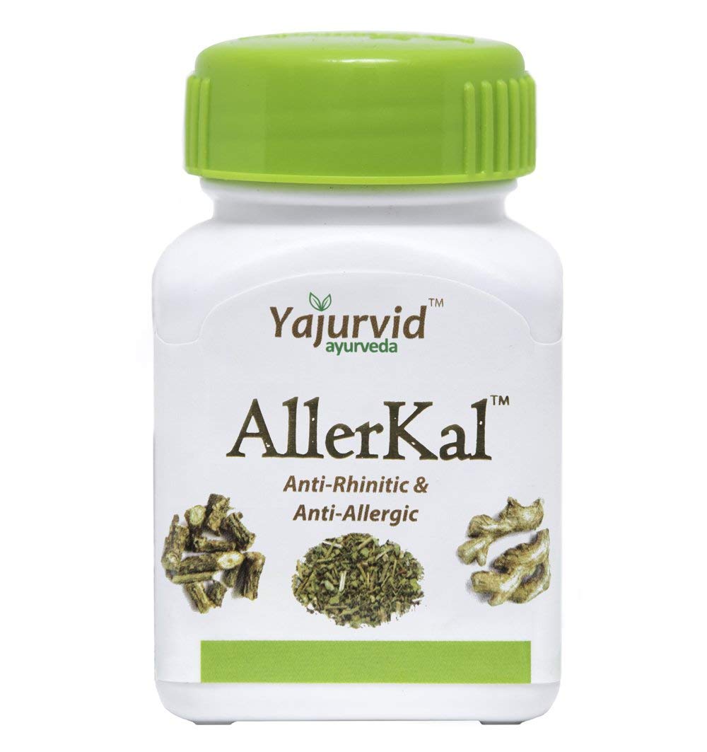 Yajurvid ayurveda Natural Ayurvedic Tablet Anti-Rhinitic & Anti-Allergic Relief Allerkal - 30 Tablets