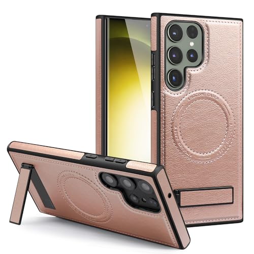 Image of Lunivop for Samsung Galaxy S24 Ultra Case 6.8 inch PU Leather Rose Gold