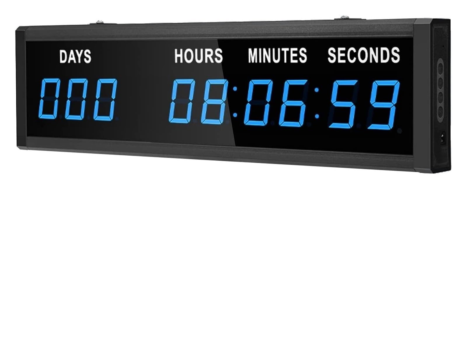 Timer Sport Horloge bleue de 1,8pouces à 9chiffres avec compte à rebours et compte à rebours avec événement de Noël à distance