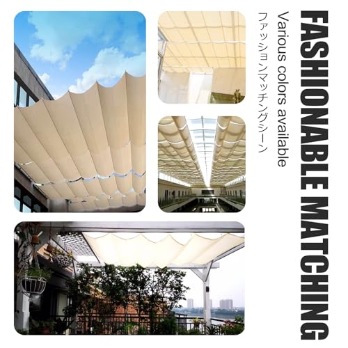 Voile d'ombrage rétractable en U contre la chaleur sur la terrasse