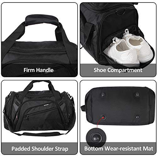 SIYUAN Boxing Sports Bag Gym Packable Punching Bag Duffle Bag Storage Bag Foldable with Shoulder Strap Black Medium