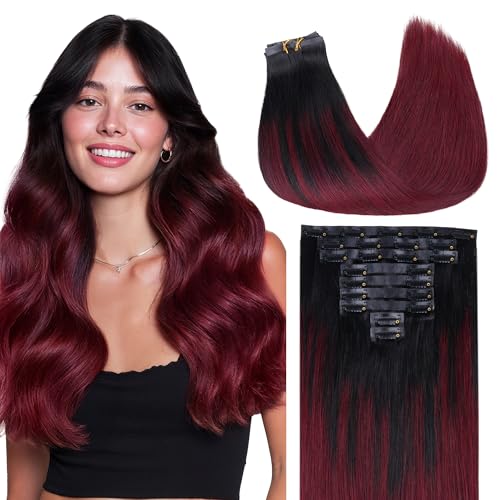 Image of GOO GOO Seamless Clip in Hair Extensions Real Human Hair Remy Extensions