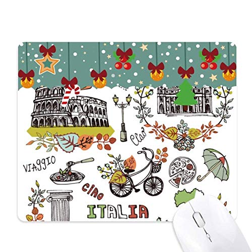 Tapis de souris bureau Noël caoutchouc Colisée Rome Italie graffiti automne