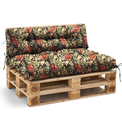 VBANPA Outdoor Patio Bench Cushion Water Resistant Pad 2PC,Floral