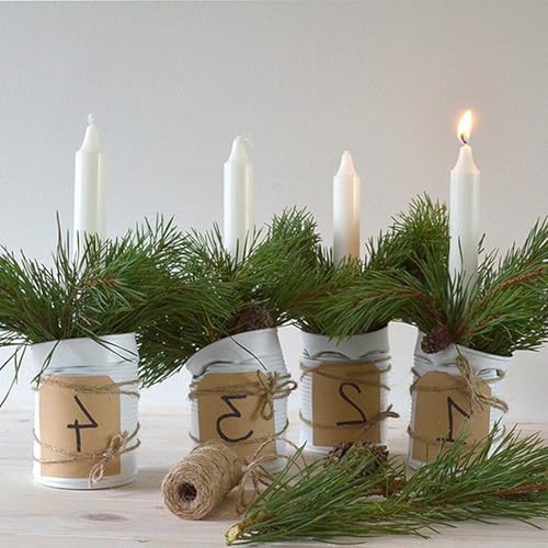 Scentoria 20er Stabkerzen Ø 1,5 cm x 17 cm, Spitzkerzen Weiß, Kerzen Lang mit 4 Std Brenndauer, Tafelkerzen Weiß, Geruchlos Stabkerze für Tisch dekoration, Bankett, Hochzeit