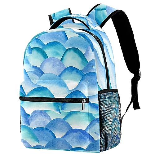 Sac à dos de voyage aquarelle montagnes 29.4x20x40cm pour filles et garçons