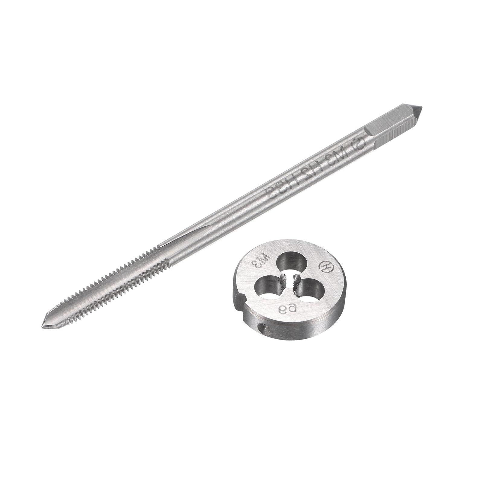 MACHSWON M3x0.5mm Metric Tap and Die Set,Machine Thread Screw Tap with Round Threading Die,Tap & Die Kit for Nut Screw Bolt Thread Repair