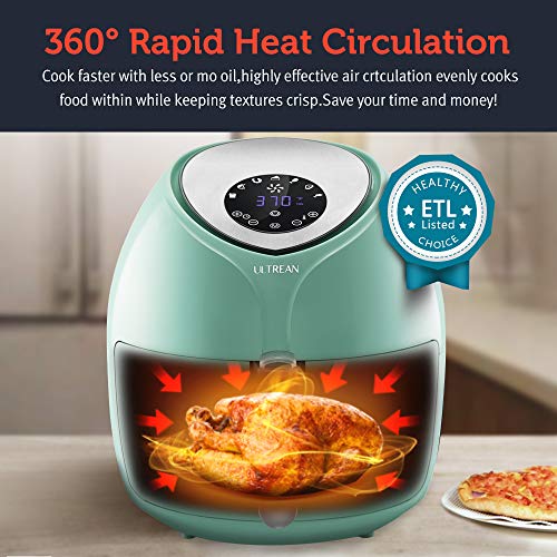 Ultrean 8.5 Quart Air Fryer - 1700W Large Capacity With 7 Presets & Touch Screen