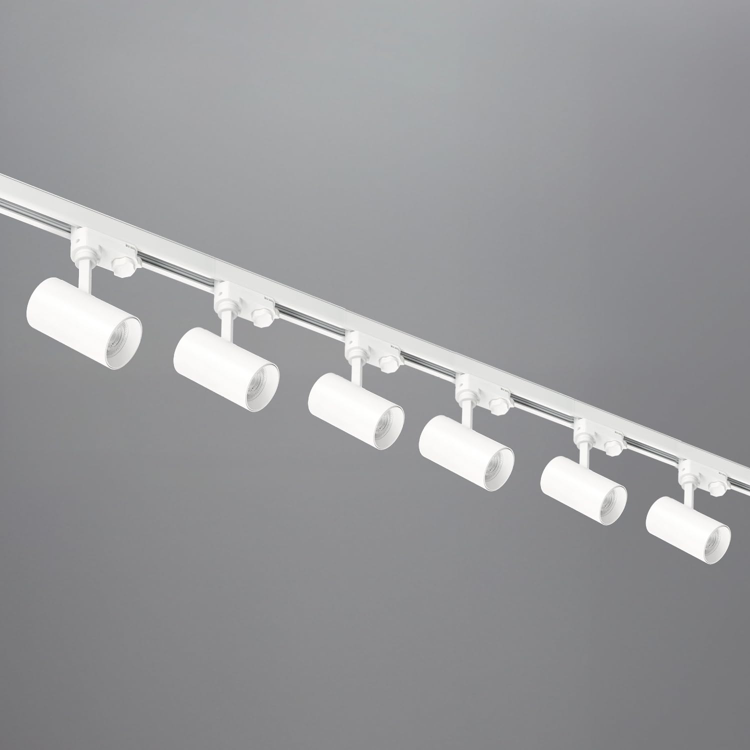 3-Phasen-Schienen-Set NEXTRACK - Schienensystem Komplett-Set mit 6x GU10 Spots und 1m+2m Schiene + Stromversorgung + Kappe + gerader Schalter (Weiß, Schiene 1+2 Meter gerader Stecker)