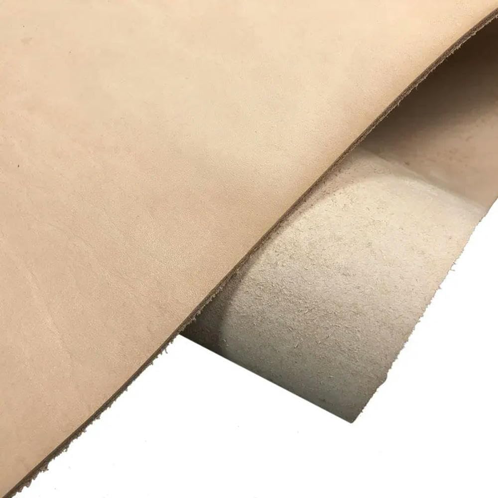 Tela de Cuero de Vaca Genuino de 2 mm, Cuero curtido Vegetal de Grano Completo, Piezas para Manualidades y Costura.