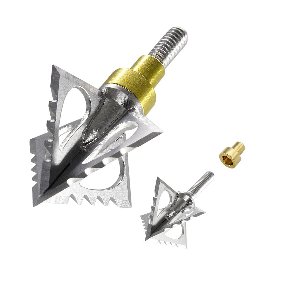 maifield Broadheads Fixed Blade One-Piece 100/125 Grain. 1inch Cut Hunting Crossbow Broad Head Archery Arrow Tip 3Pack