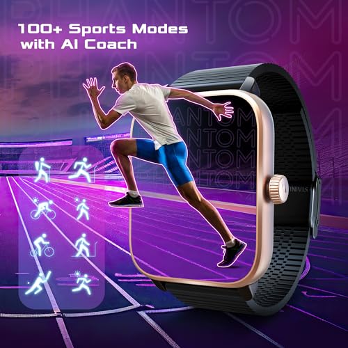 Image of Fastrack Phantom Smart Watch|1.85 inch UltraVU Display| Functional Crown| SingleSync BT Calling|100+ Sports Modes|100+ Watchfaces|AI Voice Assistant|in-Built Games| Aluminium Case with Mesh Strap