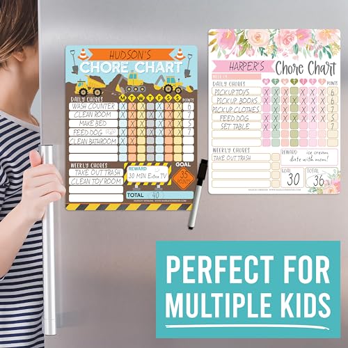 Image of Magnetic Chore Chart for Kids Dry Erase Reward Chart for Home and Classroom
