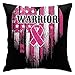 Drapeau américain Coeur Cancer du Sein Coussin Couvre Taie d'oreiller Carrée Décorative Housse de Coussin Souple pour Chambre Chaise Bureau 18 X 18 Pouces