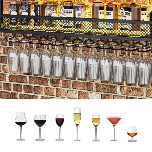 Étagère à verres à vin suspendue réglable pour optimiser l'espace cuisine - 5