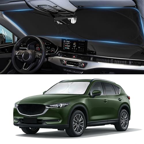 BOODANCARS Sun Shade for CX5 Windshield Sunshade fit for Mazda CX-5 2017-2025 2026 Accessories Foldable Front Window Cover Shield Car Sun Visor Screen Protector Block UV Ray Heat Keep Car Cooler