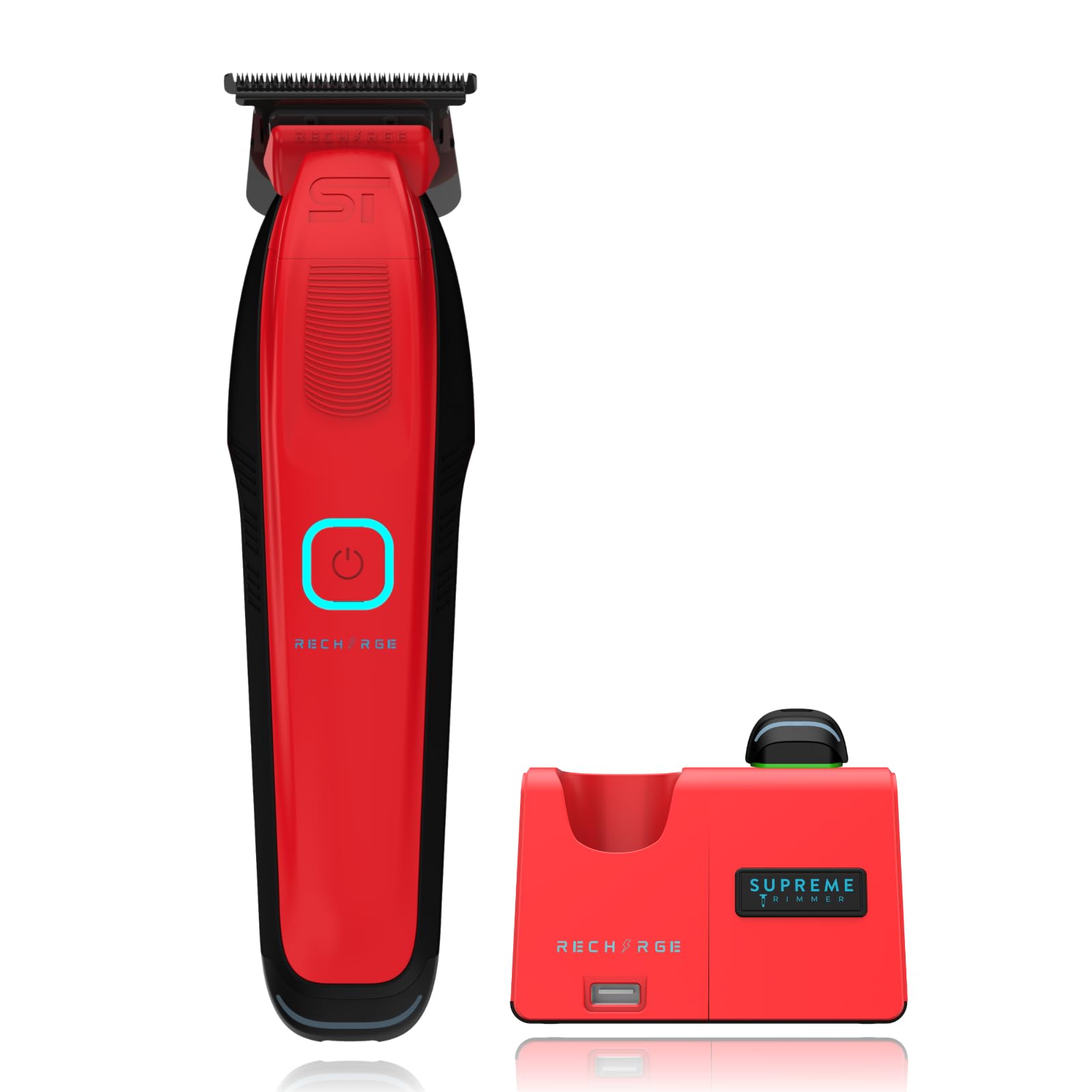 Supreme Trimmer Recharge ST777 – Professional Barber Trimmer with 2 Removable Batteries | 8000 RPM Motor, Zero Gap DLC Blades, Smart Charging Dock, USB-C Fast Charge
