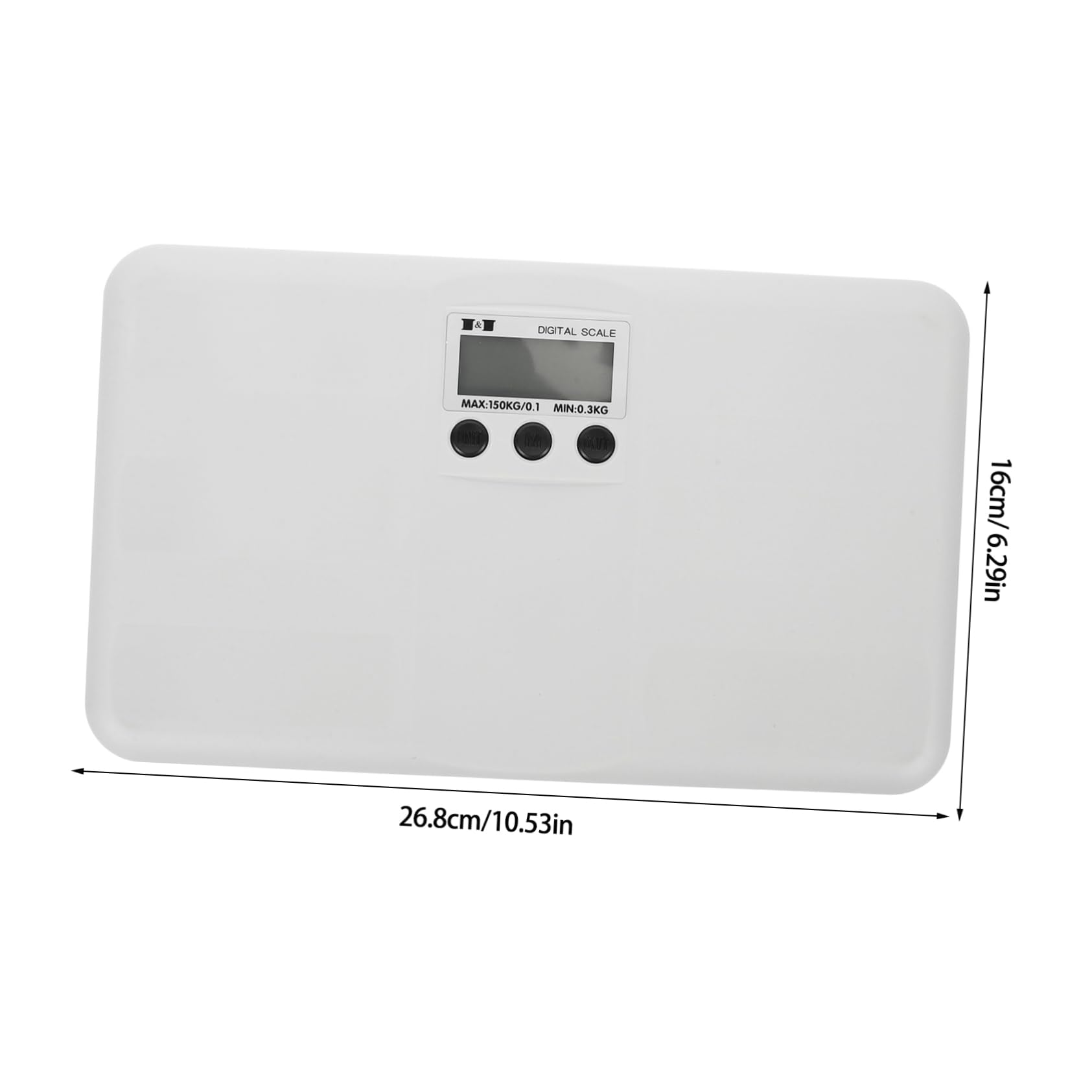 Toyvian Bilancia Elettronica Digitale per Bebè e Gatti, Capacità 150kg, Display Lcd Grande, Plastica Bianca, Uso Domestico, senza Batteria