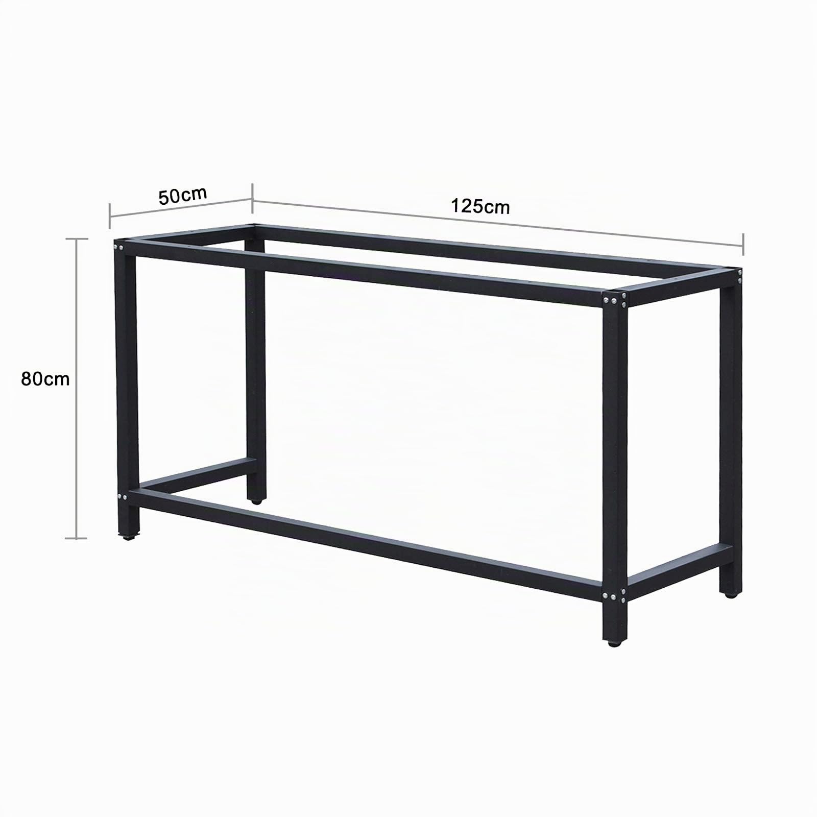 Wiltec Werkbankgestell 125 x 50 x 80 cm, Tischgestell belastbar bis 250 kg, Werkbank Untergestell mit höhenverstellbaren Füßen bis 83,5 cm