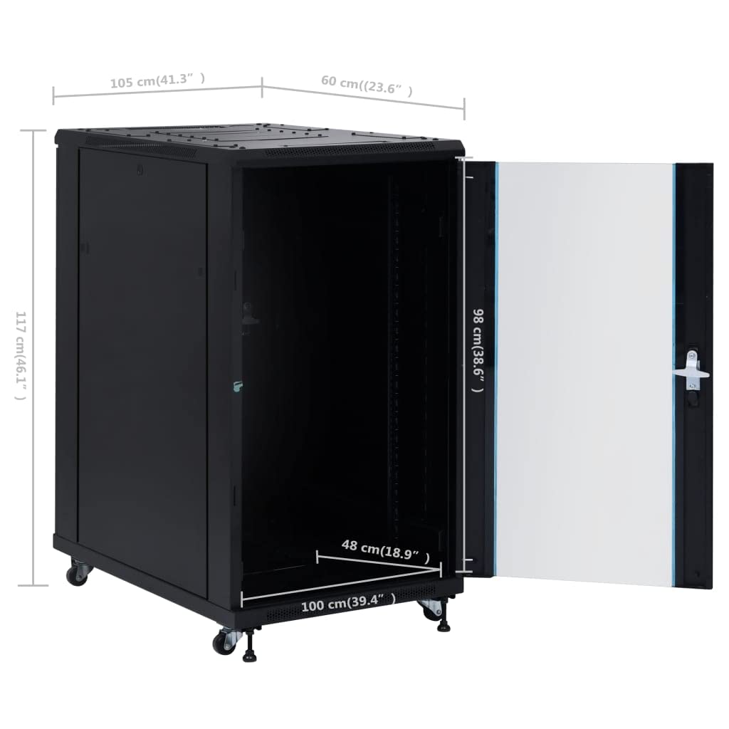 Akcesoria elektroniczne, szafka sieciowa 22U, z obrotowymi nóżkami, 19, IP20, 1050 x 600 x 1170 mm, inne