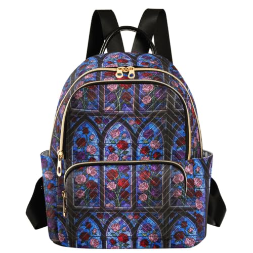 Mochila con hojas vintage para tardes de compras y paseos casuales urbanos de mujer