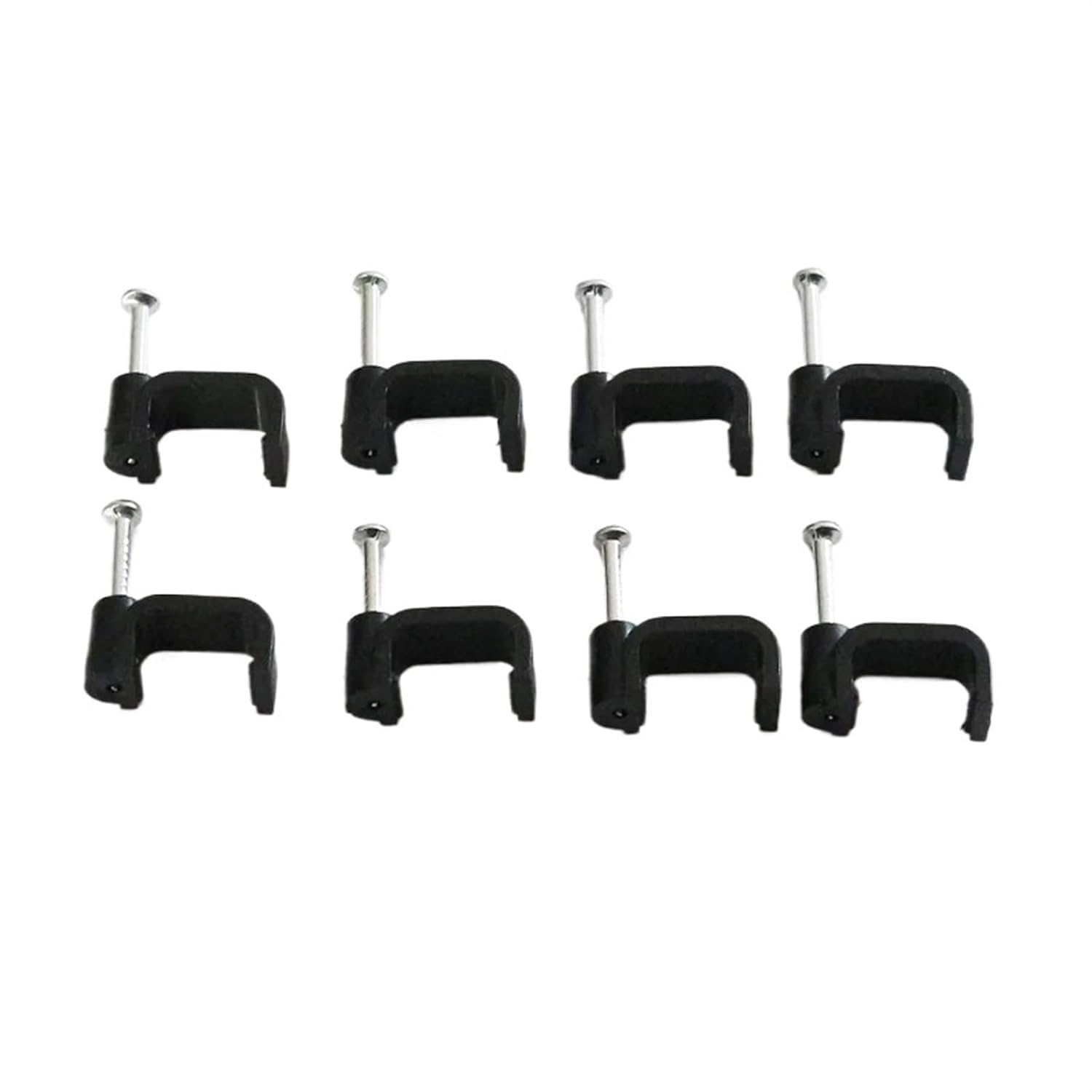 Clips de cable negros ACXDARSH con abrazaderas cuadradas para montaje en pared