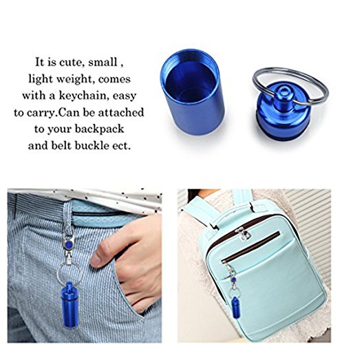 image for hatisan Mini Waterproof Aluminum Pill Container Cache Drug Box with Ke