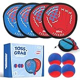 Liberry Toddler Baseball Glove and Ball Set for Boys Girls 3–12, Toss and Grab Sticky Ball Game with Adjustable Mitts, Kids Sports Toy Gift for Outdoor Indoor Family Play