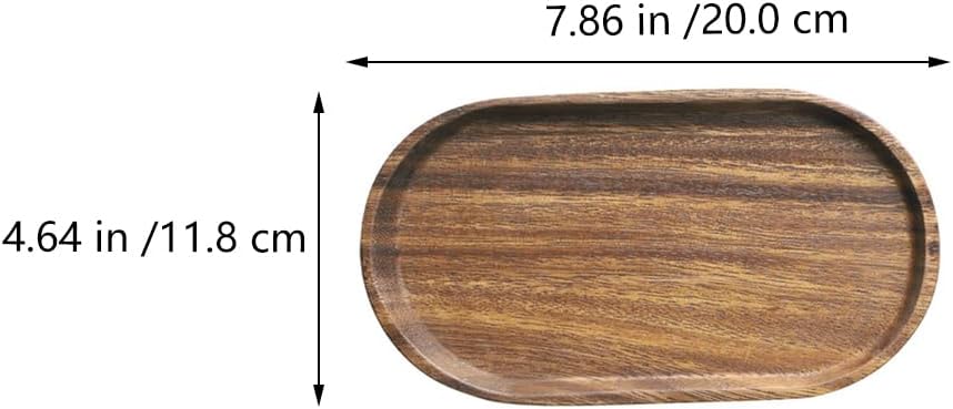 OUNONA Wooden Serving Trays and Platters Set 7.87X4.64 Inch Oval Decorative Wood Tray for Food Display Snack Plates Dessert Serving Dish - Image 2