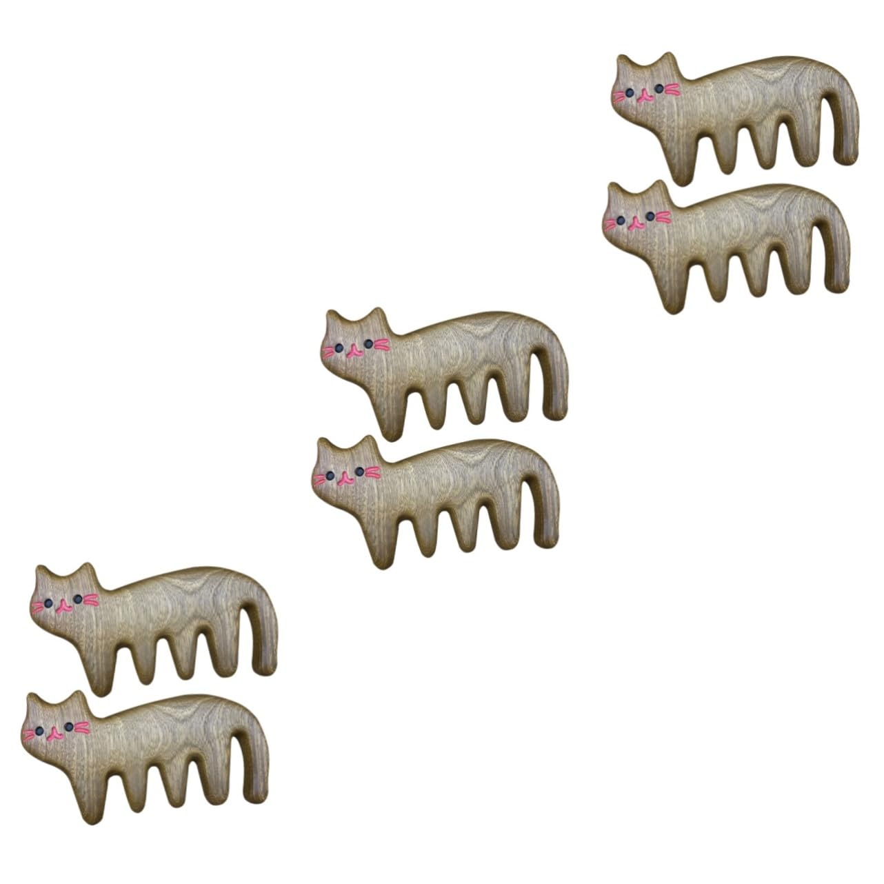 3 Ensembles Massage Antistatique À Dents Larges Conçu Forme De Chat Pour Types 2 Pièces * 3