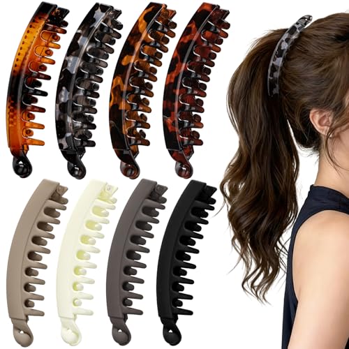 ProSuites 8PCS Banana Hair Clips for Women, Cute and Stylish French Hair Claw Clips, Tortoise...