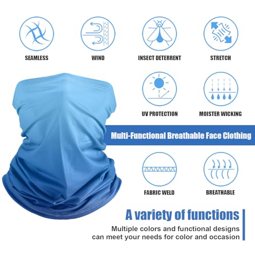 Image of Geyoga 6 /9 Pcs Summer UV Protection Cooling Neck Gaiter Scarf Face Clothing Neck Gaiter Mask Sunscreen Breathable Bandana