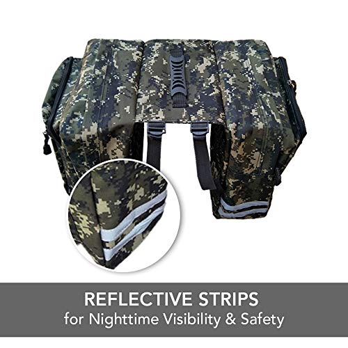 KKmoon Saco do assento traseiro da bicicleta Suporte para bicicletas de ciclismo Saco duplo para arm